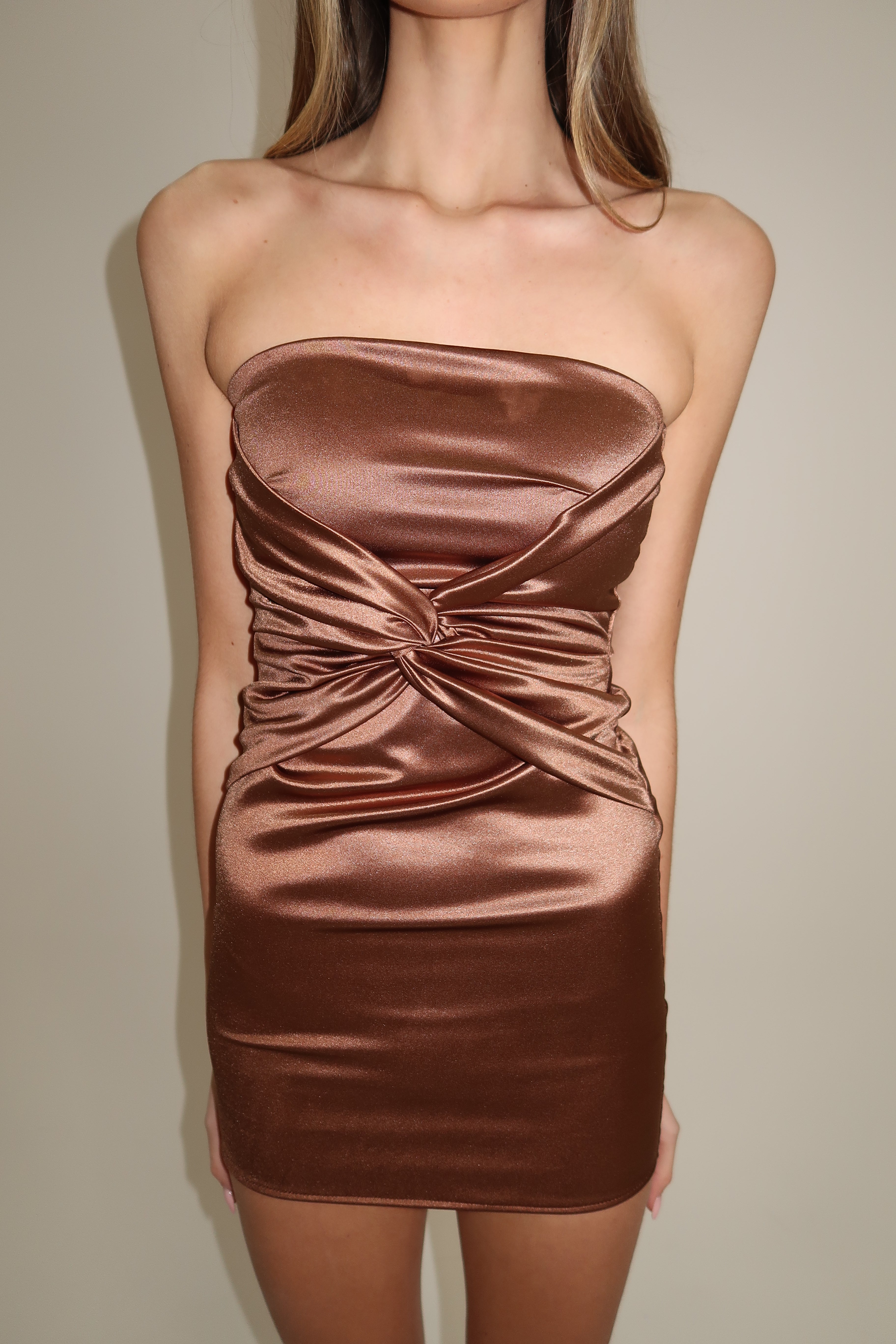 Chocolate mini dress with matching jacket